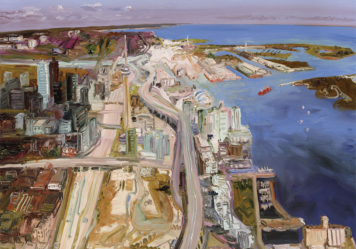 "John Hartman, Toronto Harbour Looking East, 2005. Oil on linen. 117 x 132 cm. Collection of Andrew and Valerie Pringle. Image credit: See Spot Run Inc"