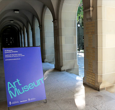 Art Museum sign in the University College quad